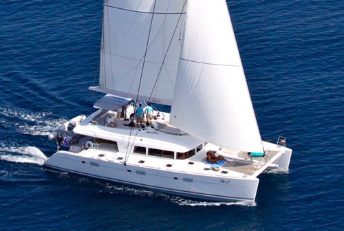 Nova Crewed Lagoon 620 Catamaran Charter Sailing in Greece