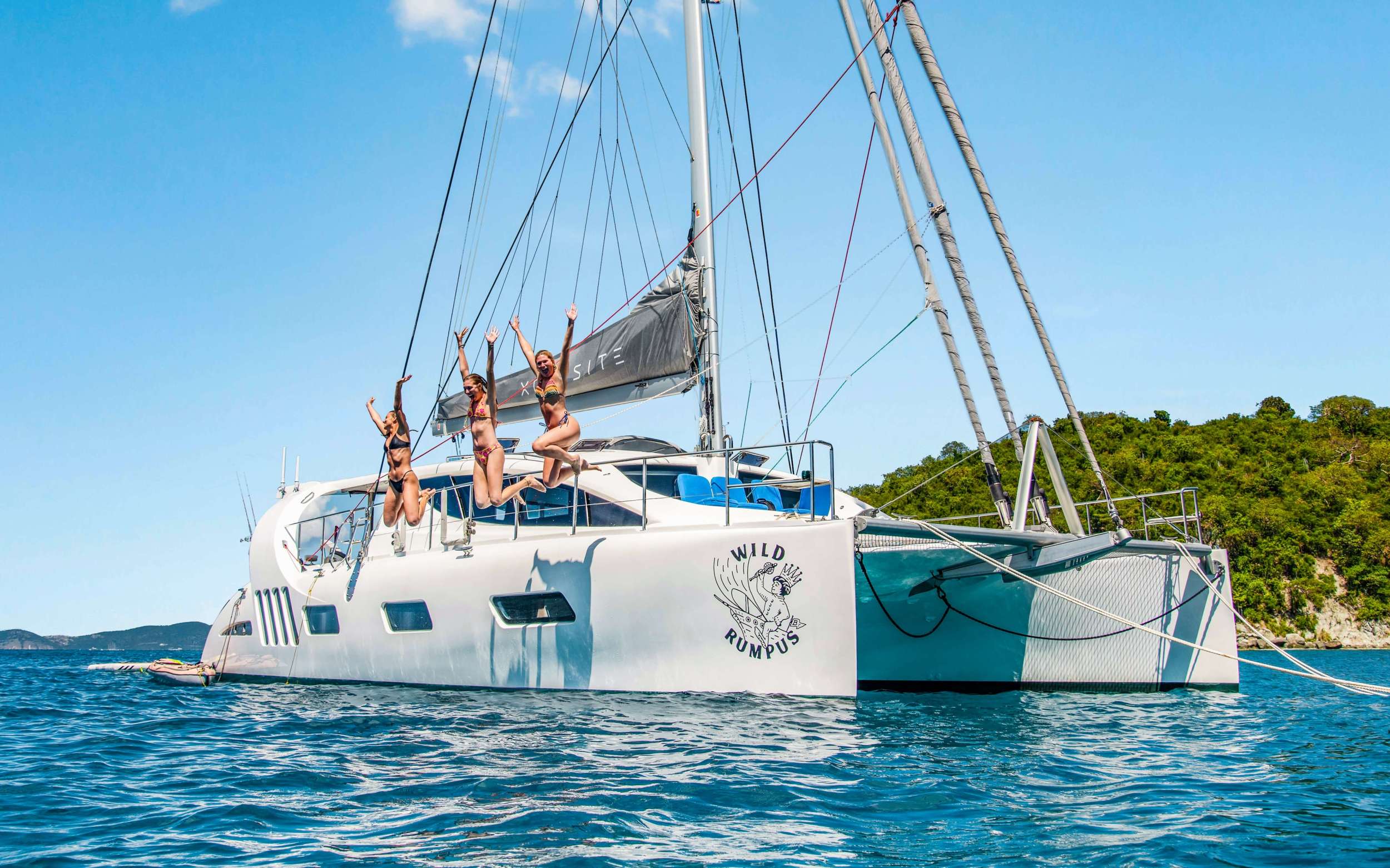 Wild Rumpus Crewed Xquisite 50 Catamaran Charters Sailing the USVI