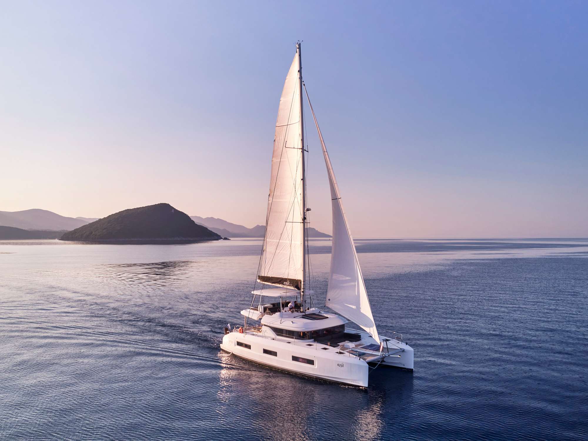 Azul Crewed Lagoon 55 Catamaran Charter Sailing Greece