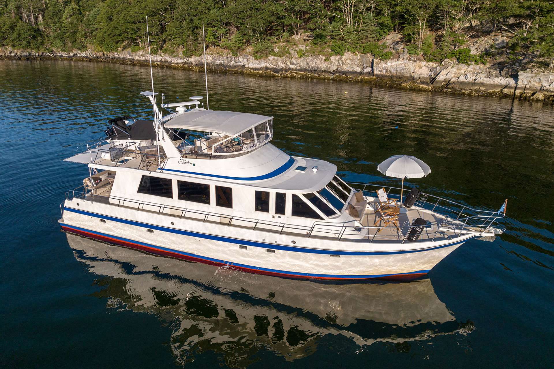 Timeless Offshore 62 Crewed Motoryacht Charter Cruising Maine