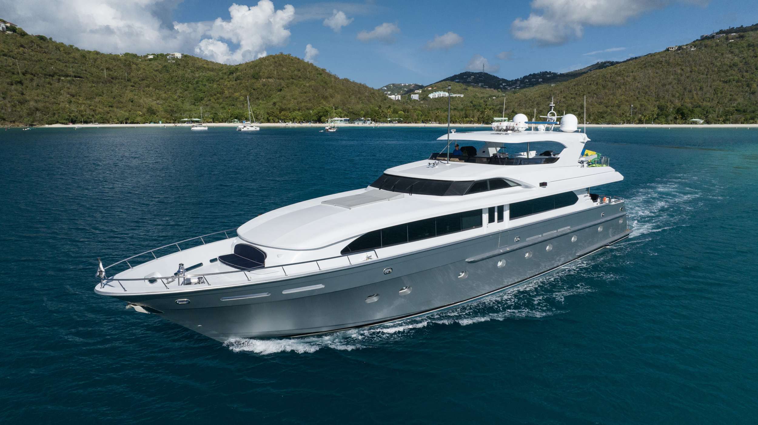 Outta Touch Luxury Intermarine 105 Yacht Charter Cruising the Virgin Islands