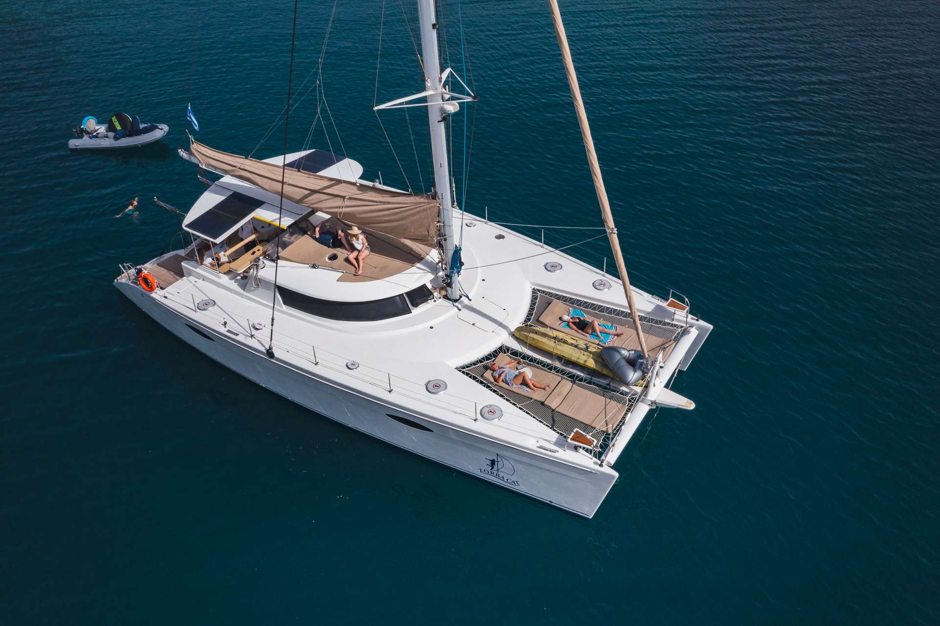 Zorba Cat Crewed Fountaine Pajot Eleuthera 60 Catamaran Charter Sailing Greece