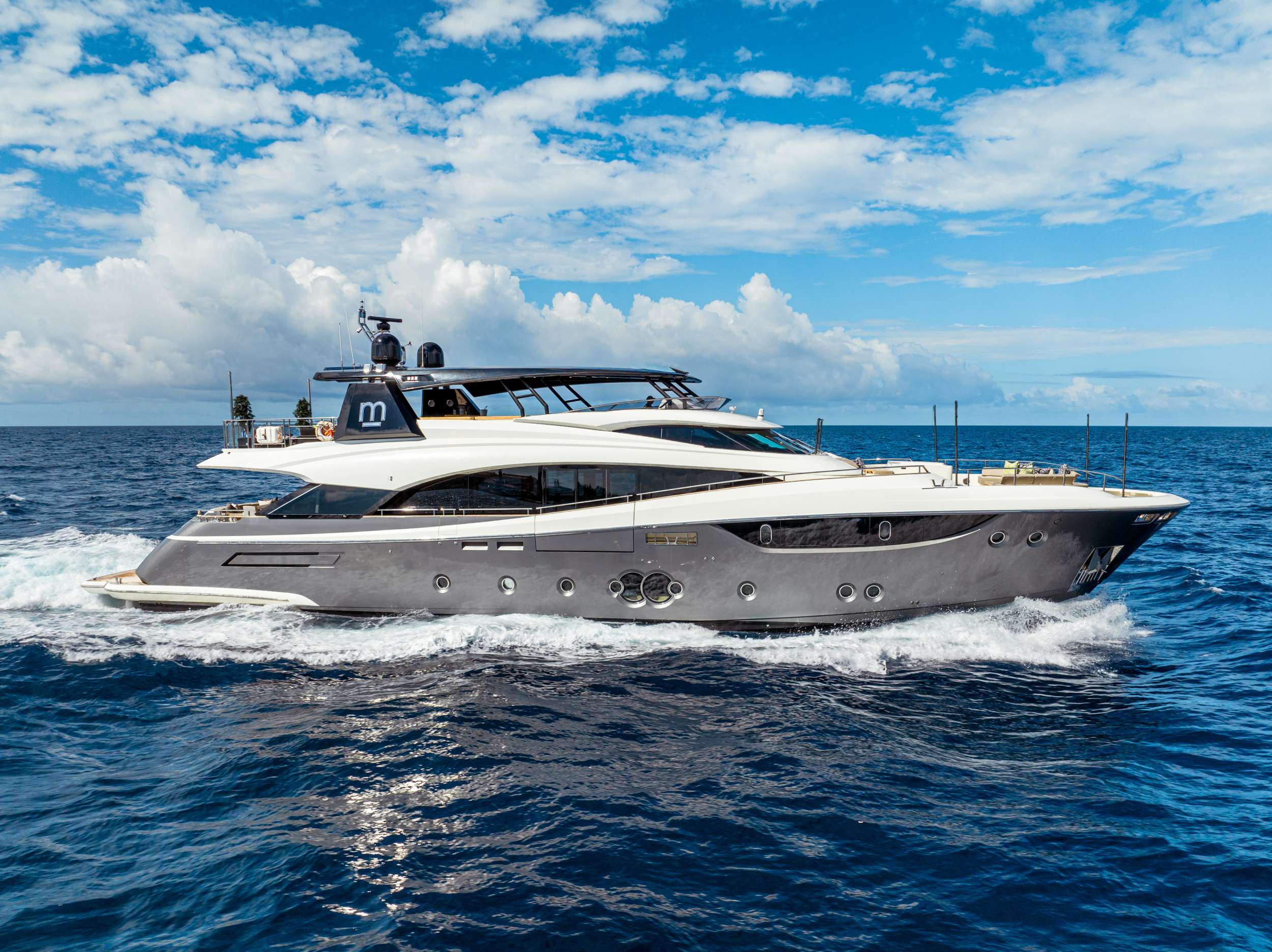 M MCY 105 Luxury Yacht Charter Cruising the Bahamas