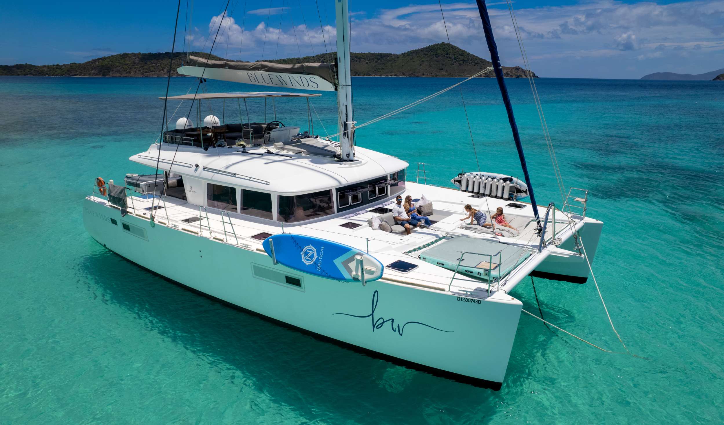 Bluewinds Crewed Lagoon 560 Catamaran Charters Sailing the BVI