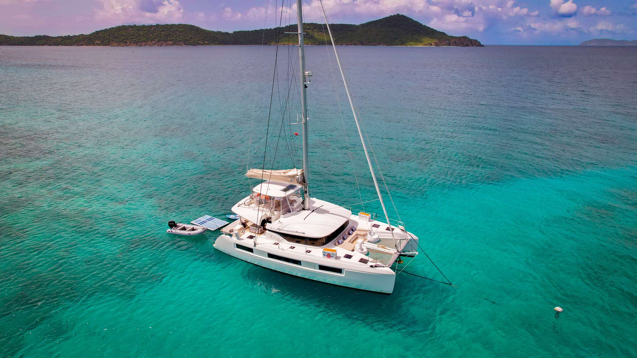 PurelyBlu Crewed Lagoon 50 Catamaran Charters Sailing the BVI