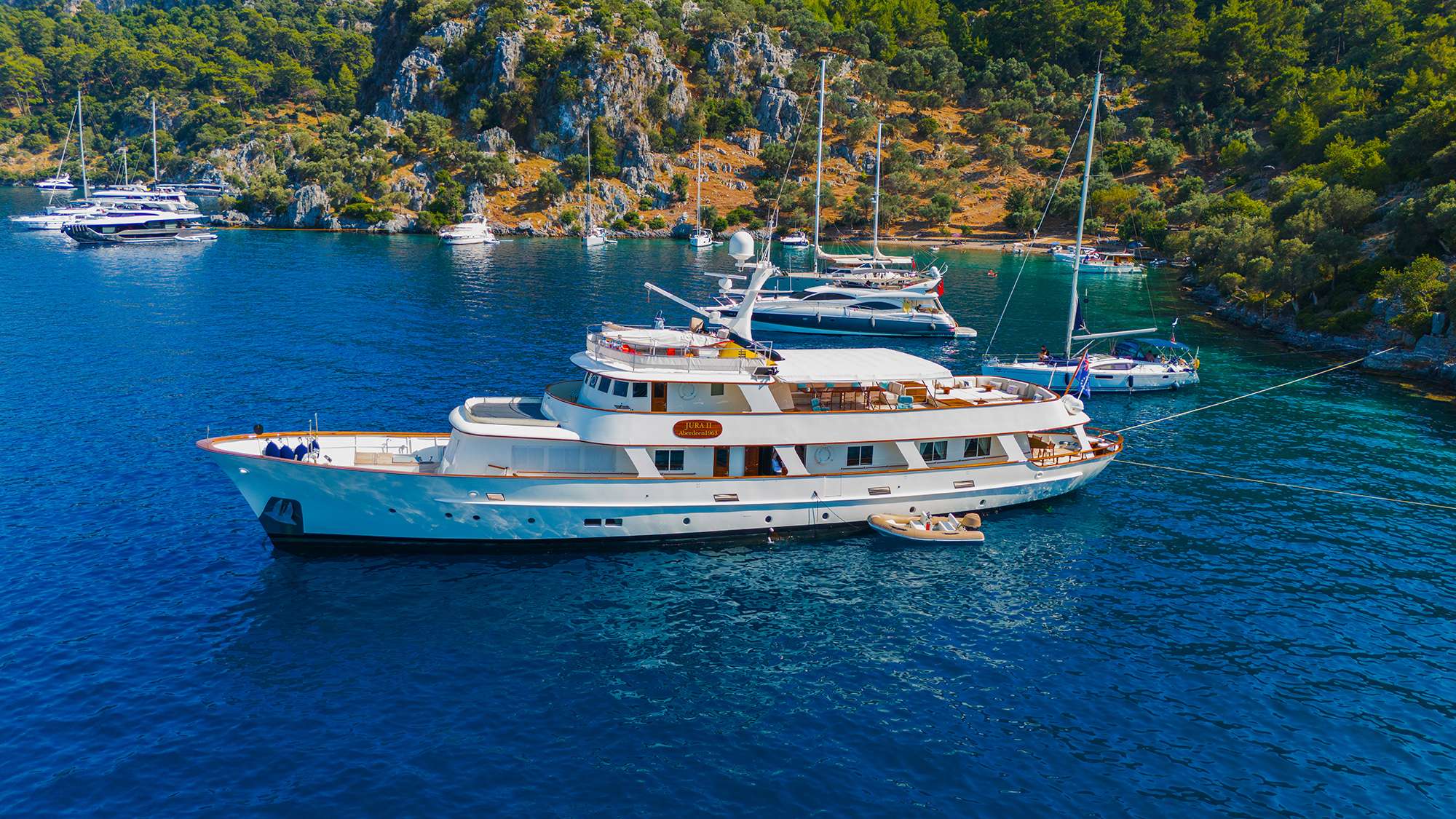 Jura II Luxury Classic Motor Yacht Charter Cruising the BVI