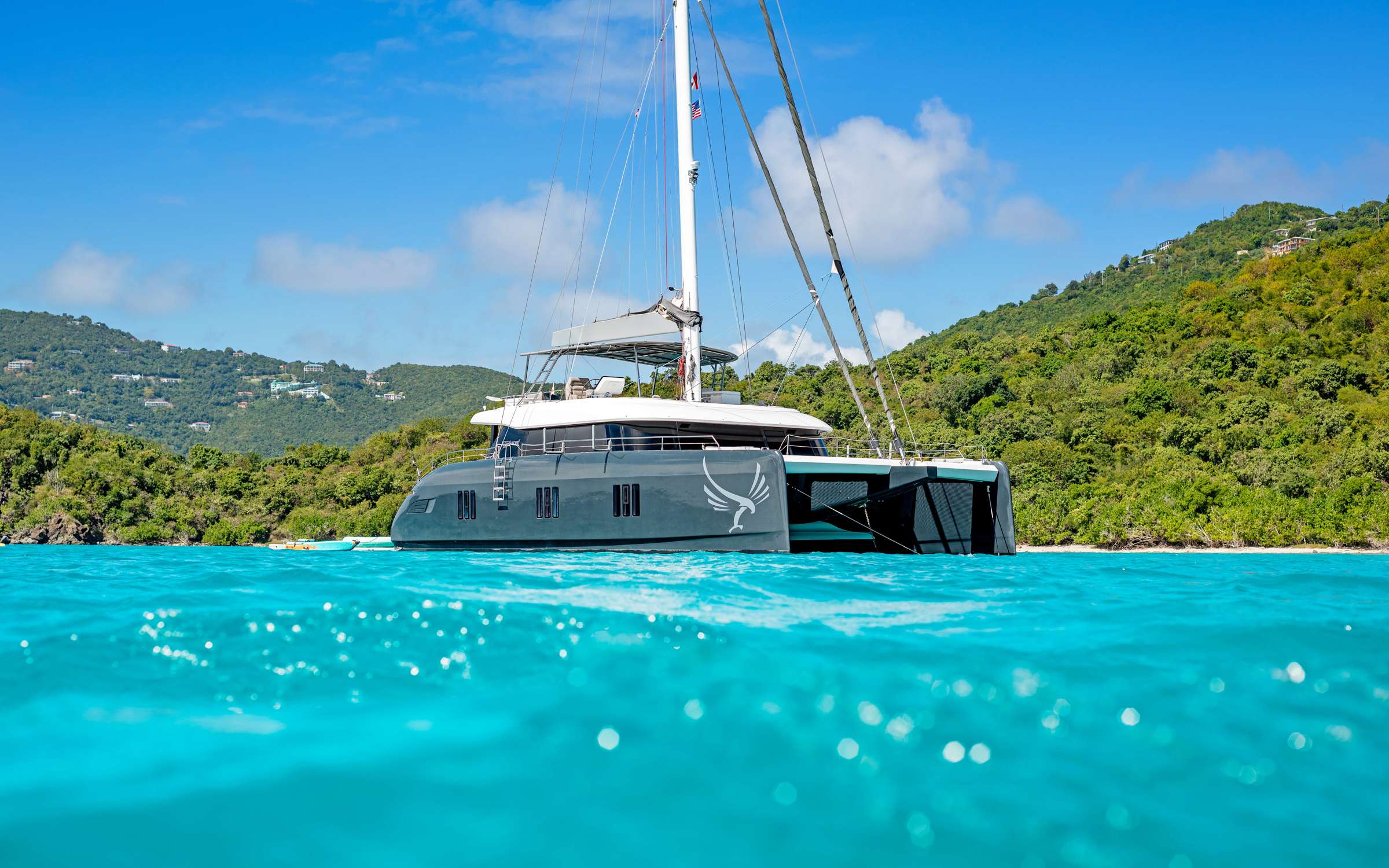 Gyrfalcon Crewed Sunreef 60 Catamaran Charters Sailing the BVI