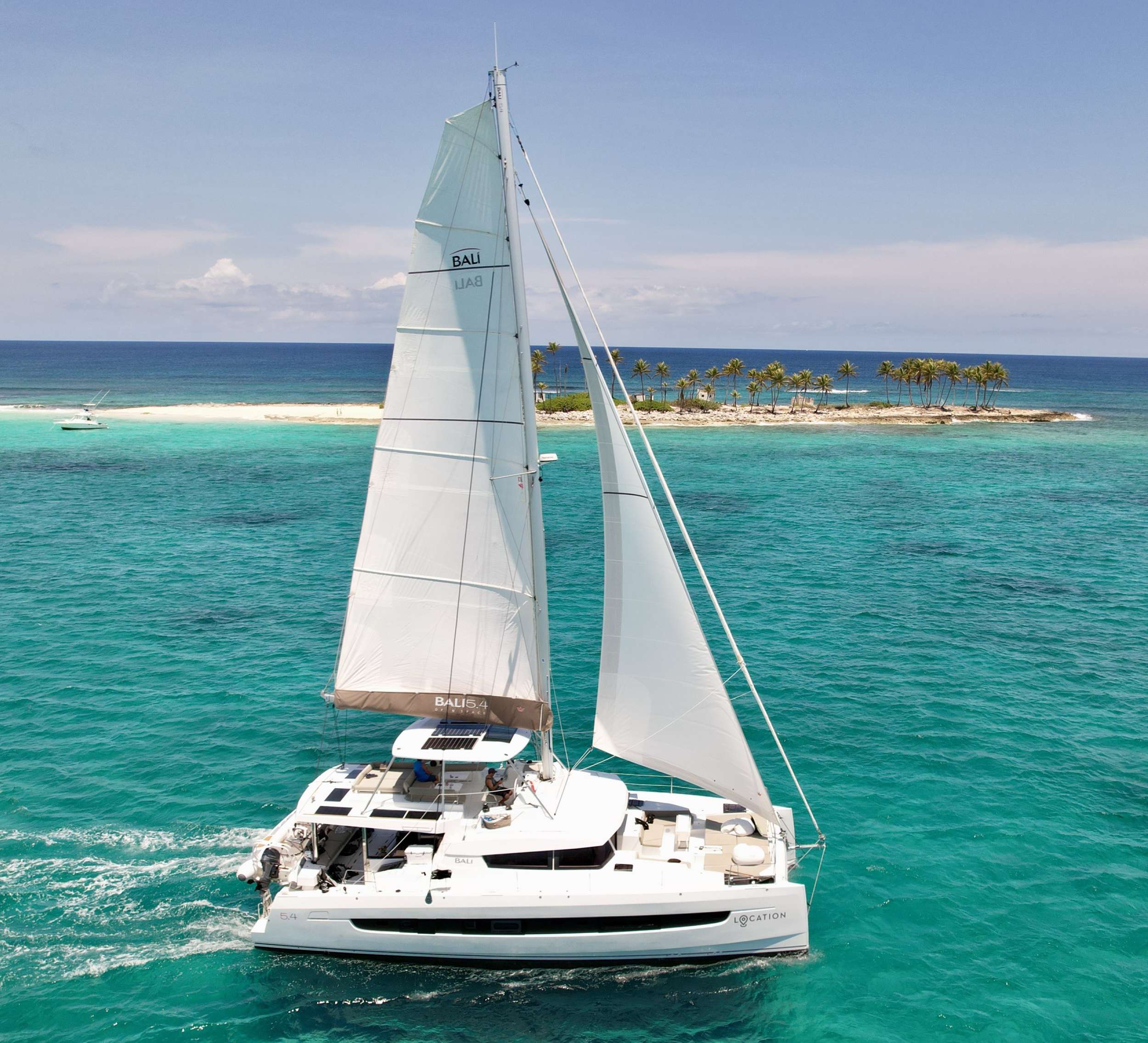 Location Crewed Bali 5.4 Catamaran Charters Sailing the Exumas