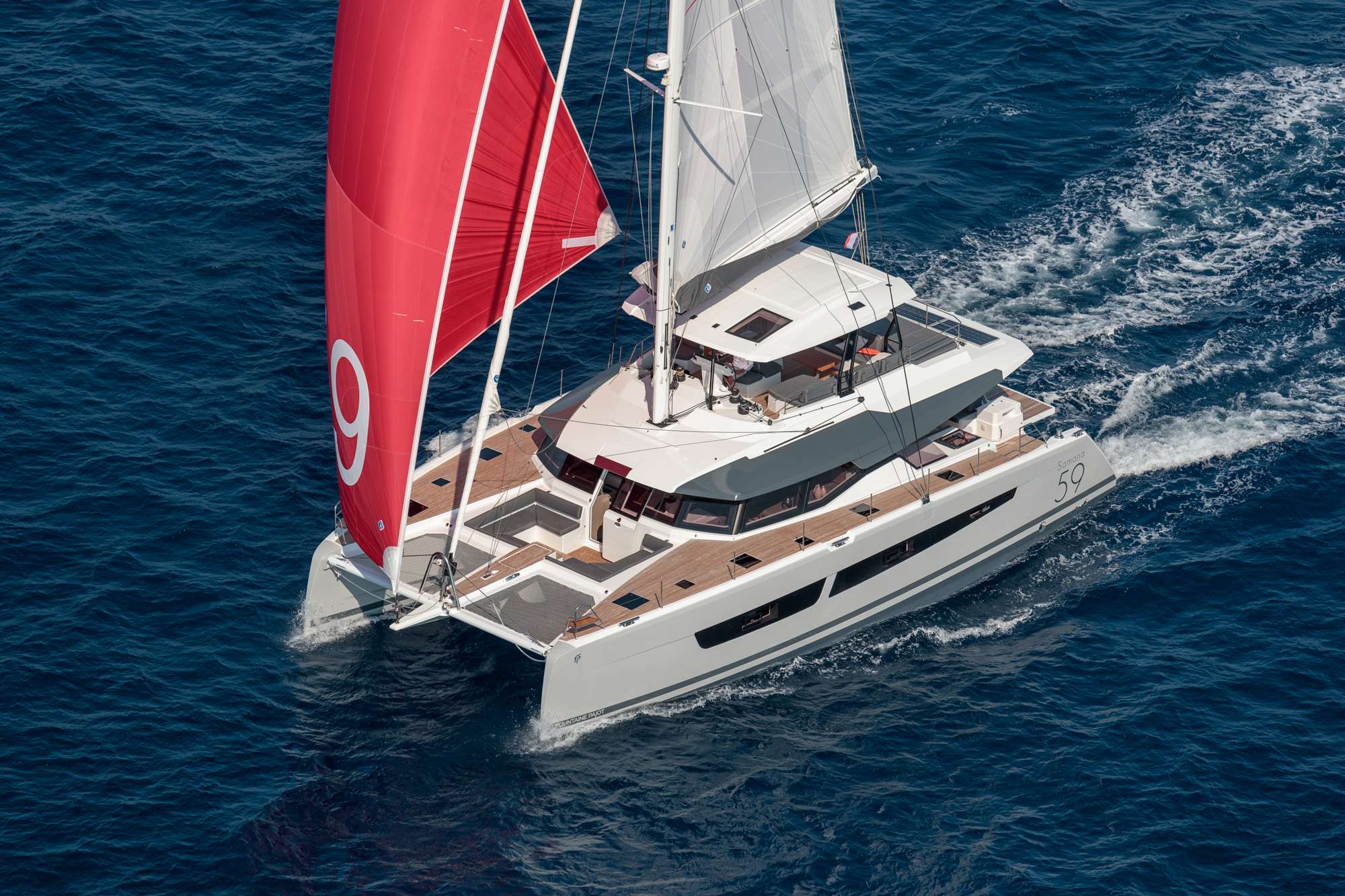 Perfect Landing Crewed Samana 59 Catamaran Charters for 10 guests Sailing the BVI