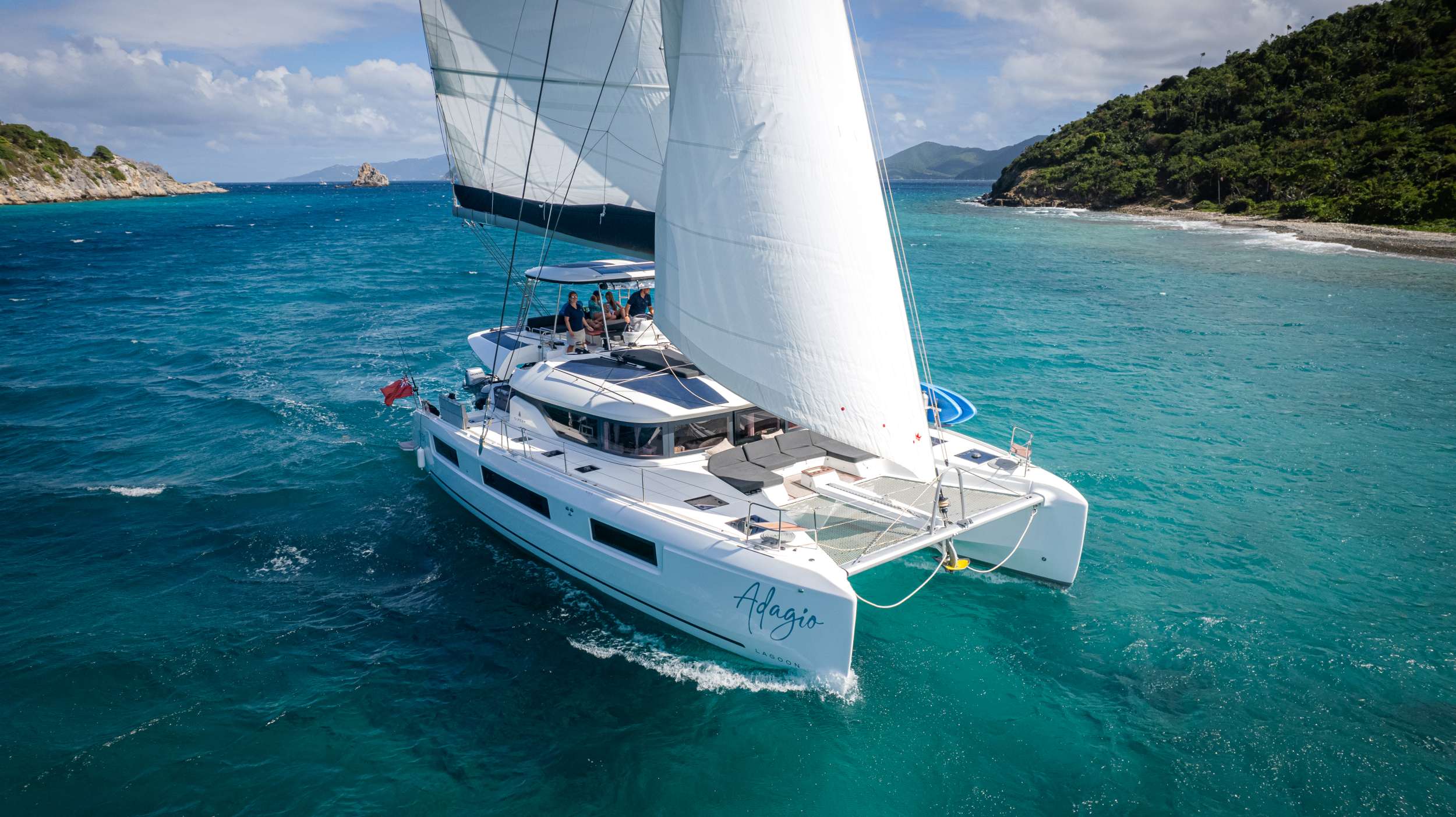 Adagio Crewed Lagoon 51 Catamaran Charters Sailing the BVI