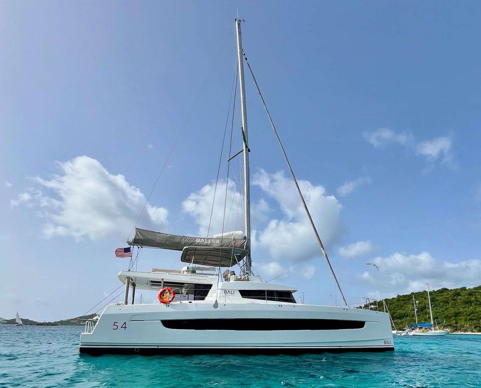 Dock Holiday Crewed Bali 5.4 Catamaran Charters sailing in St. Thomas