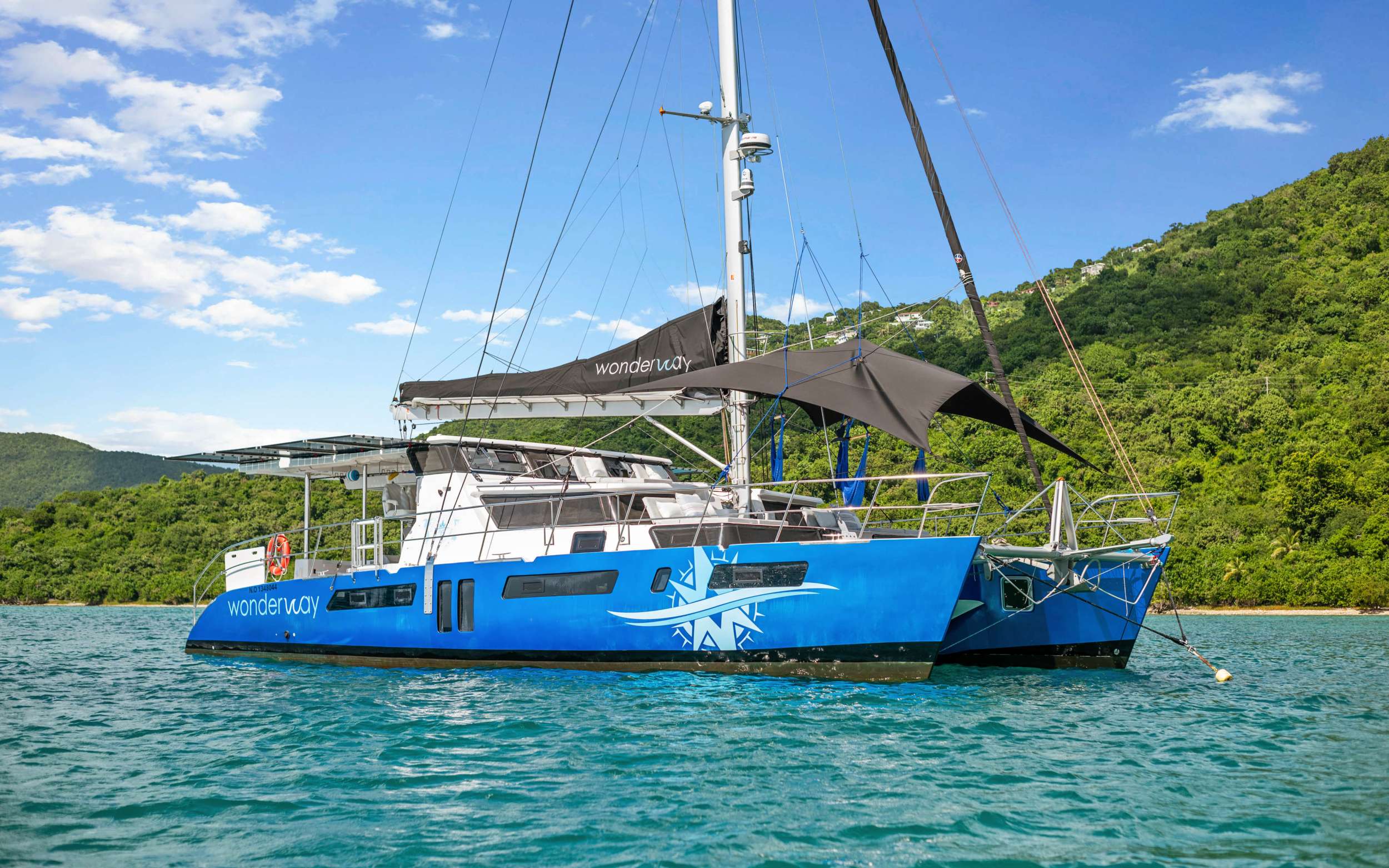 Wonderway Crewed Royal Cape 53 Catamaran Charter Sailing the BVI and Bahamas