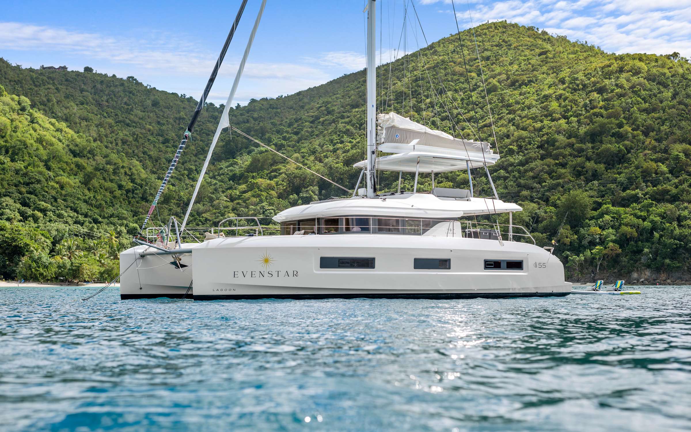 Evenstar Crewed Lagoon 55 Catamaran Charters Sailing the Virgin Islands