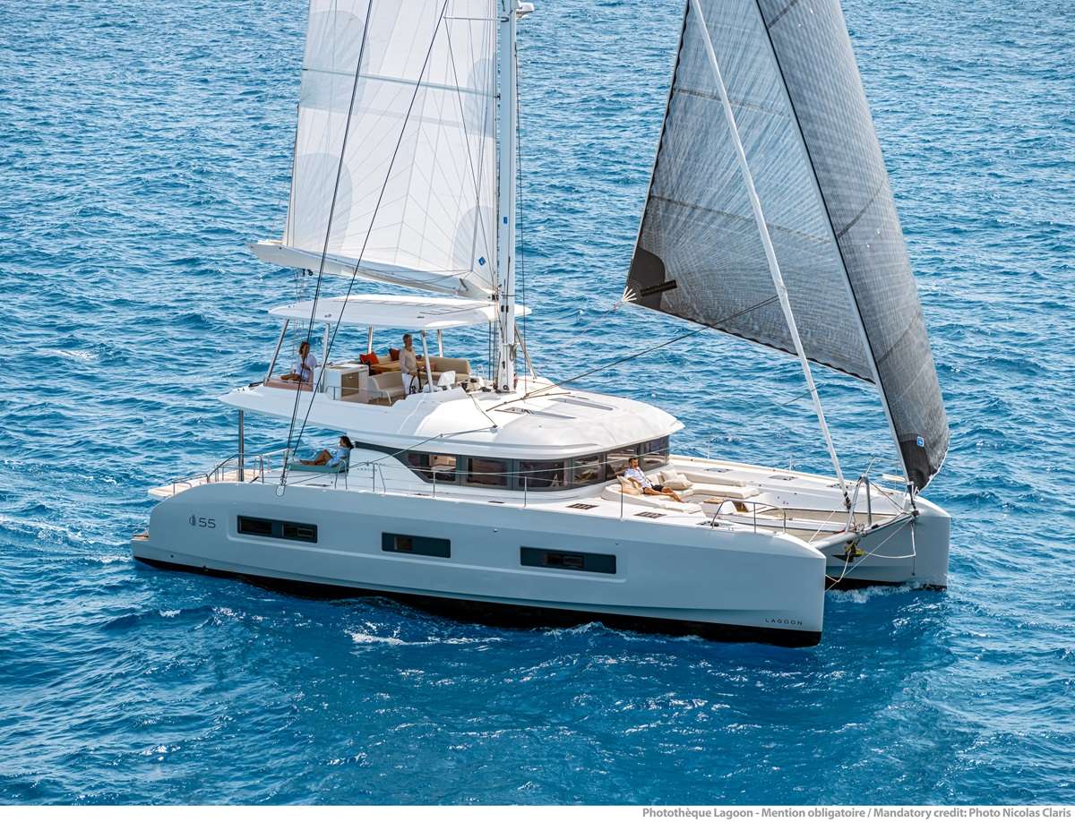 Rhapsody II Crewed Lagoon 55 Catamaran Charter Sailing the BVI